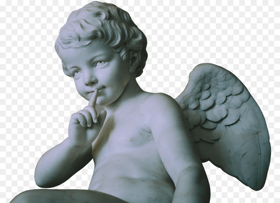 Angel Ala Angelito Amor Ngel De La Guarda Hembra Gothic Sculpture Little Angel, Baby, Person, Face, Head Free Transparent Png
