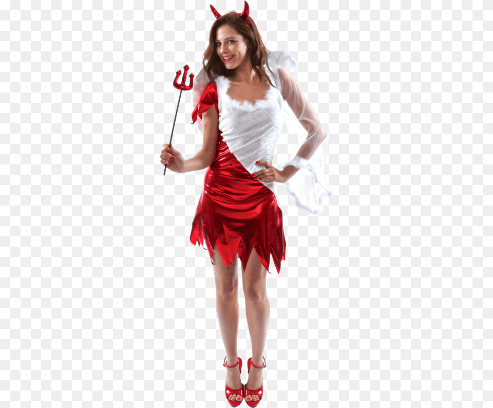 Angel Amp Devil Dress Angel Amp Devil Dress Large, Clothing, Costume, Person, Adult Free Transparent Png