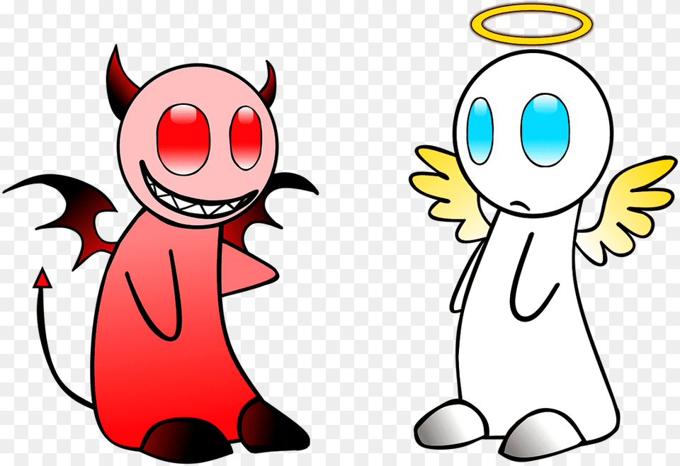 Angel And Devil Clipart, Baby, Person, Cartoon, Face Png Image