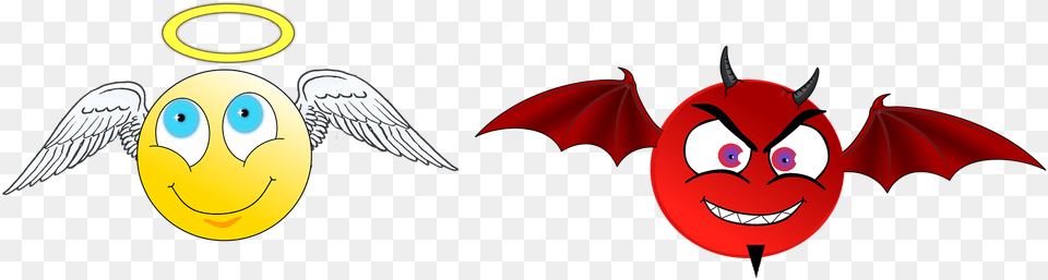 Angel And Devil Clipart Cartoons Angel And Demon Cartoon, Animal, Bird, Logo, Baby Free Transparent Png