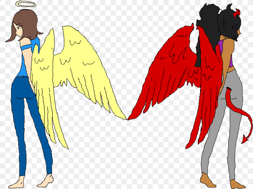 Angel And Devil Devil, Person, Adult, Female, Woman Png