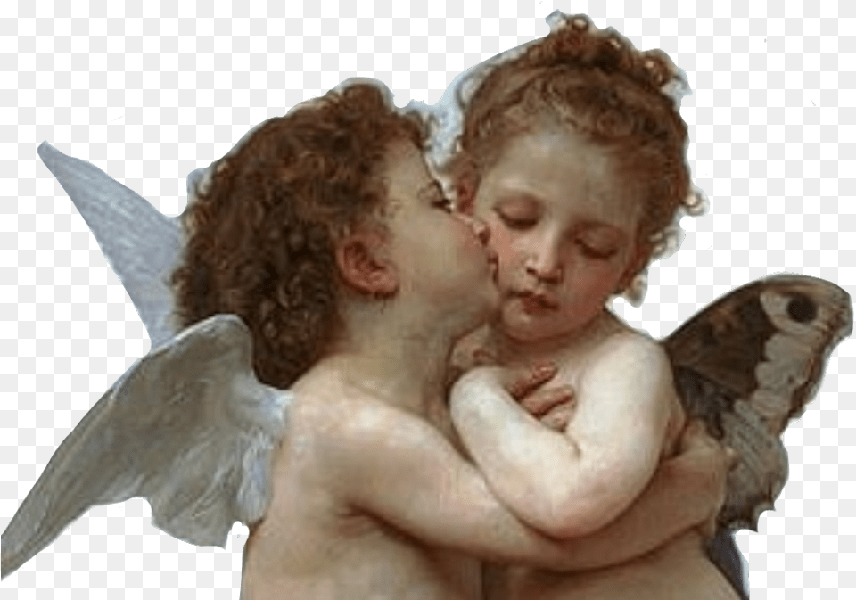 Angel Angelart Angelpng Editing Editingneeds Michelangelo Baby Angels Kissing, Person, Cupid Png Image