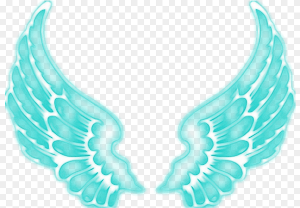 Angel Angels Wing Wings Fairy Ftestickers Blue Neon Light Wings, Accessories, Jewelry, Necklace, Earring Png Image