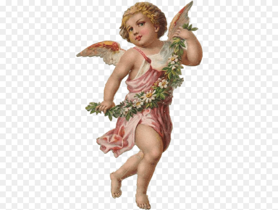 Angel Anjo Aesthetic Tumblr Victorian Scraps Angels, Baby, Person, Flower, Plant Free Png Download