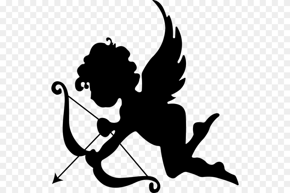 Angel Arrow Bow Cartoon Cherub Chubby Cupid Cupid, Gray Png