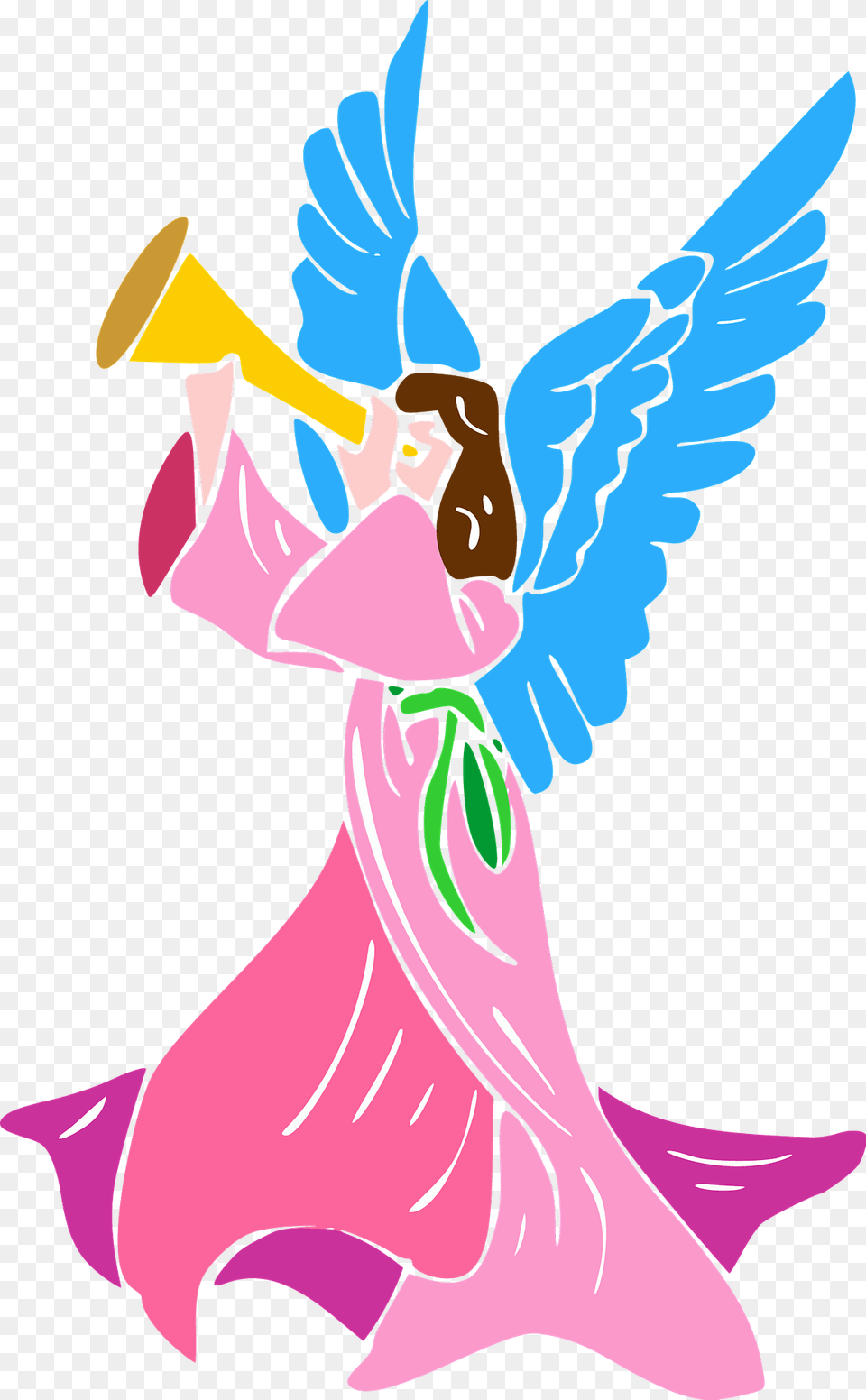 Angel Blowing Horn Clipart, Person, Cartoon Free Png Download