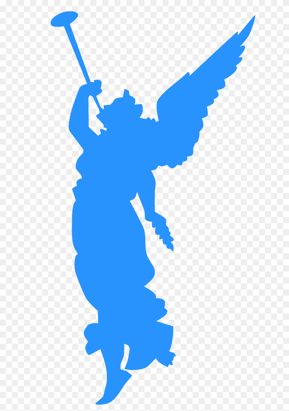 Angel Blowing Trumpet Silhouette, Person, Cupid Png Image