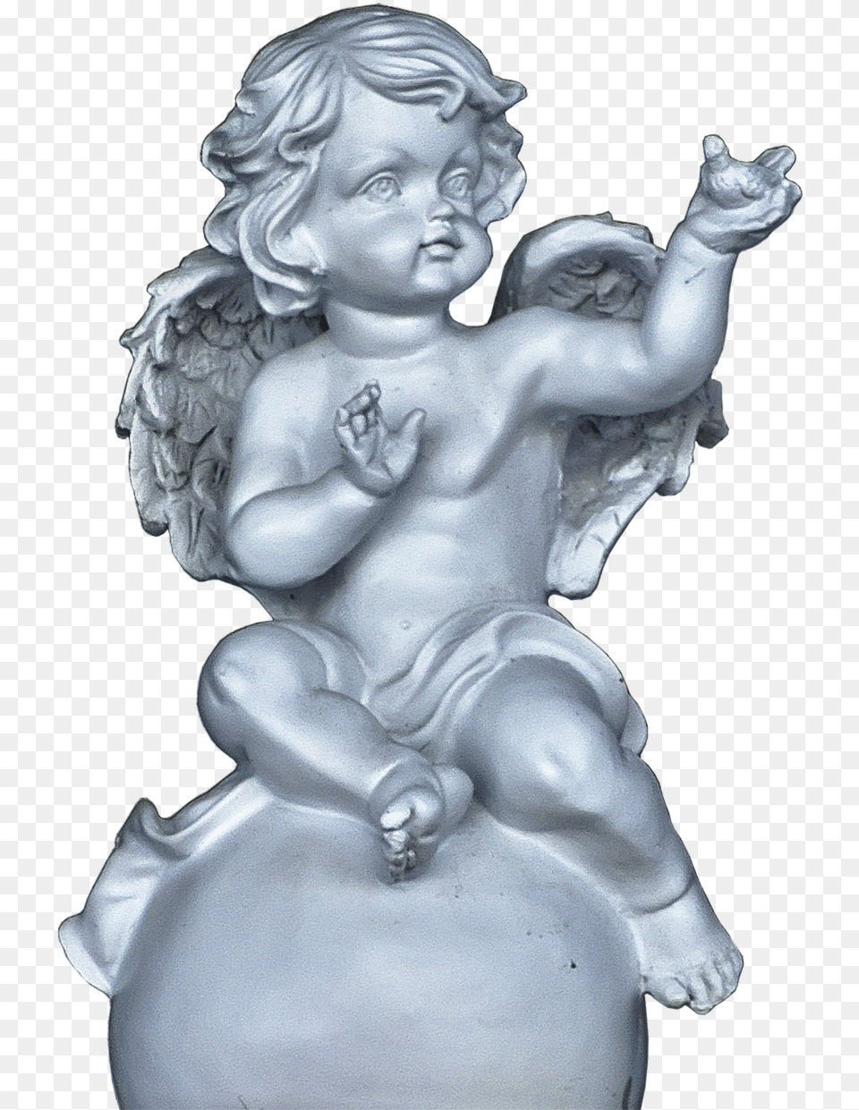 Angel Cherub Sitting Photo Statue, Baby, Person, Face, Head Free Png