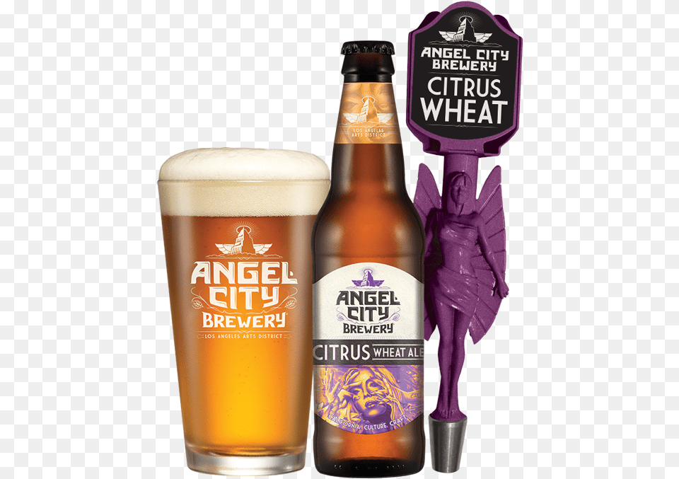 Angel City Brewery Saazberry, Bottle, Alcohol, Beer, Lager Free Png