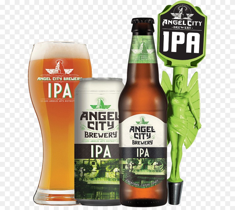 Angel City Ipa Angel City Brewery Ipa, Bottle, Alcohol, Beer, Lager Free Png Download