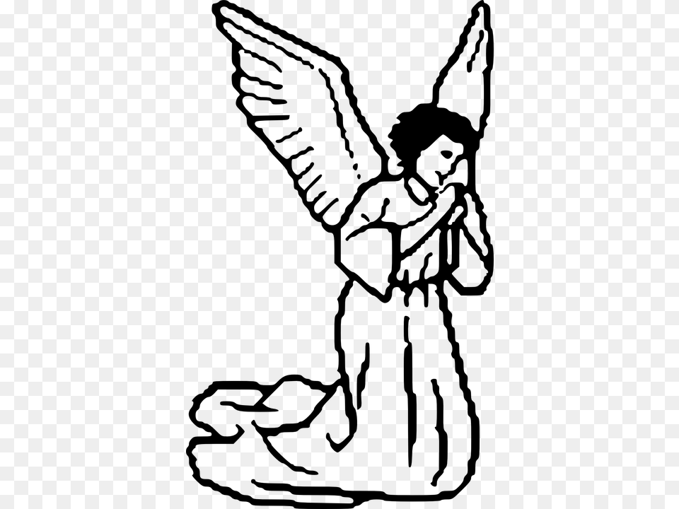 Angel Clip Art, Gray Free Png Download