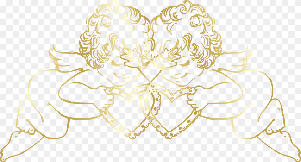 Angel Clipart Decorative Gold Angels, Lighting, Graphics, Art, Wedding Free Transparent Png