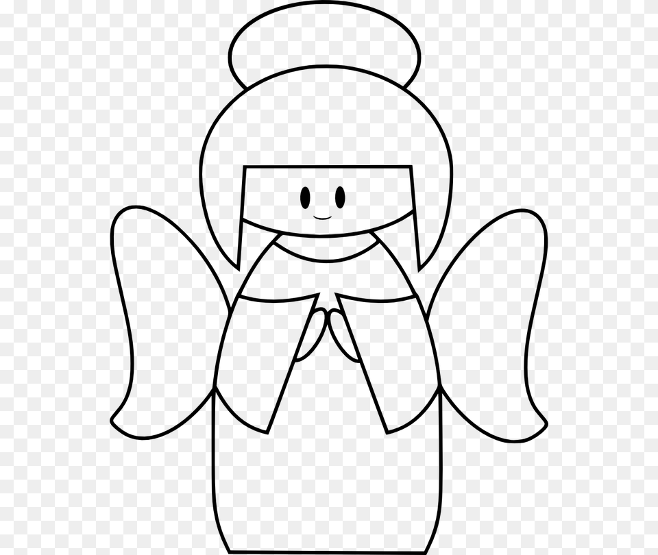 Angel Clipart Printable, Gray Free Transparent Png