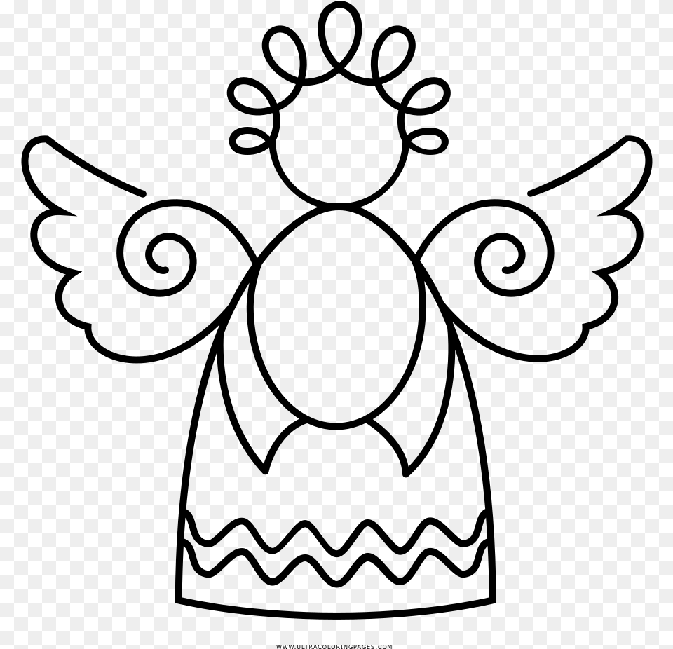 Angel Coloring, Gray Free Transparent Png