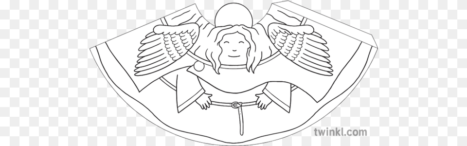 Angel Cone Character Welsh Traditional Tale Celestial Line Art, Face, Head, Person Free Transparent Png