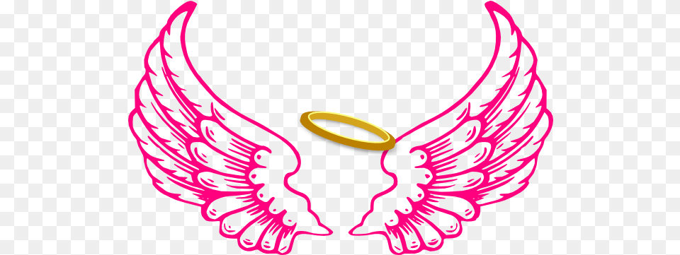 Angel Crown Clipart Angel Wings And Halo 600x360 Angel Wings Coloring Page, Accessories, Jewelry, Necklace, Earring Png Image