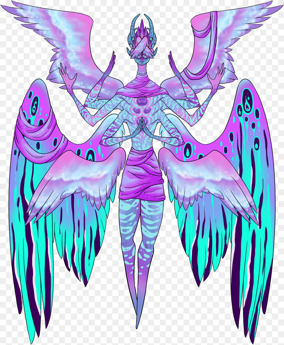 Angel Design For Voidandstarlight Of Duma Man Oh Illustration, Person, Purple, Accessories Free Png Download