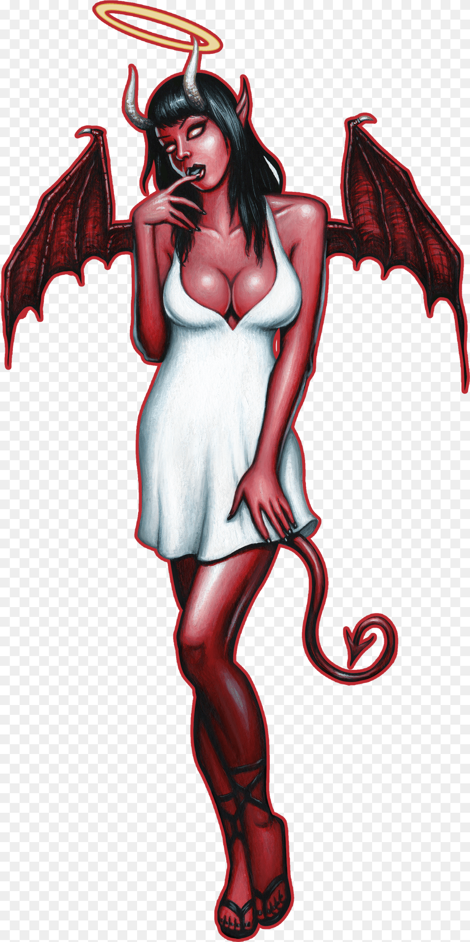 Angel Devil Devil Pin Up Girl Free Png Download