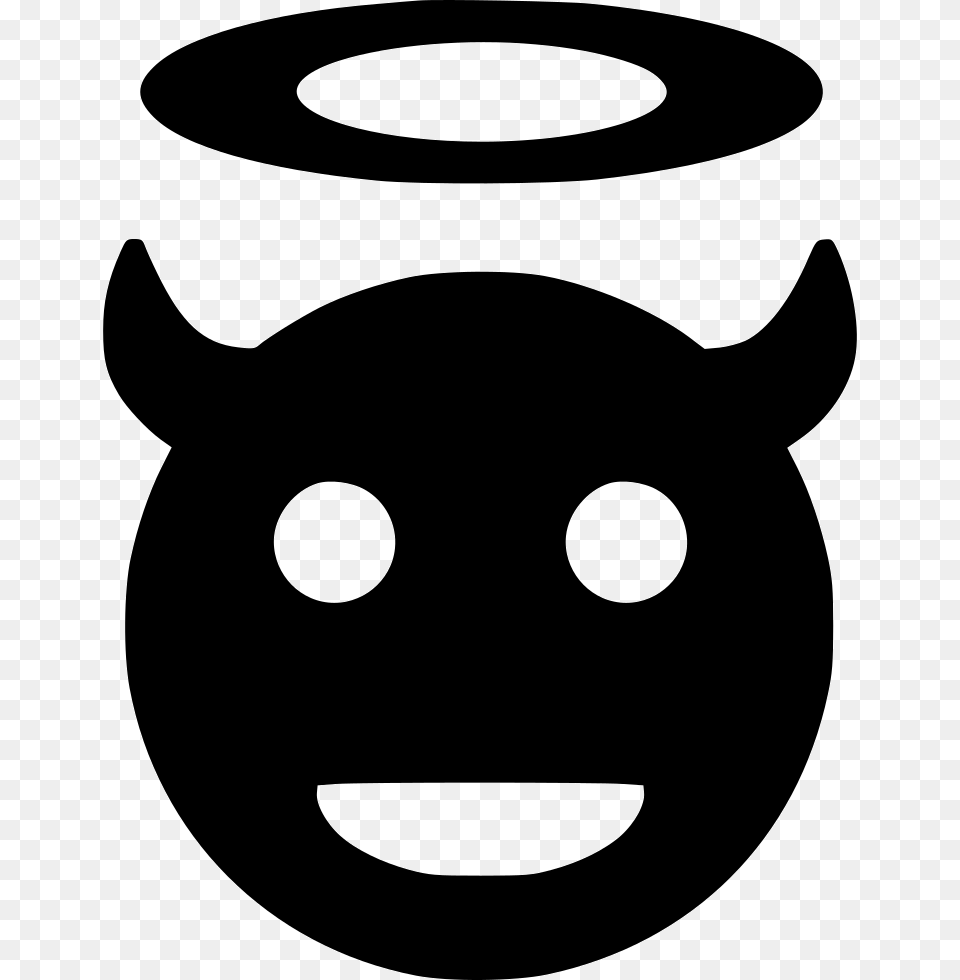 Angel Devil Face Smile God Hell Icon, Stencil, Astronomy, Moon, Nature Free Png Download