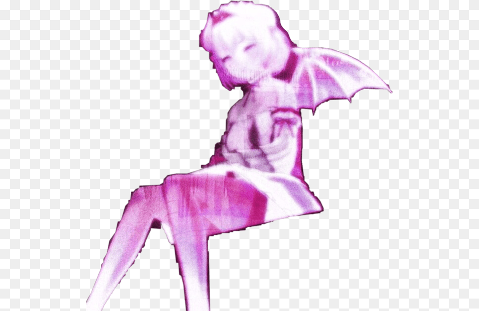 Angel Devil Glowing Glow Purple Anime Cyber Bladee Edit, Baby, Person, Dancing, Leisure Activities Png