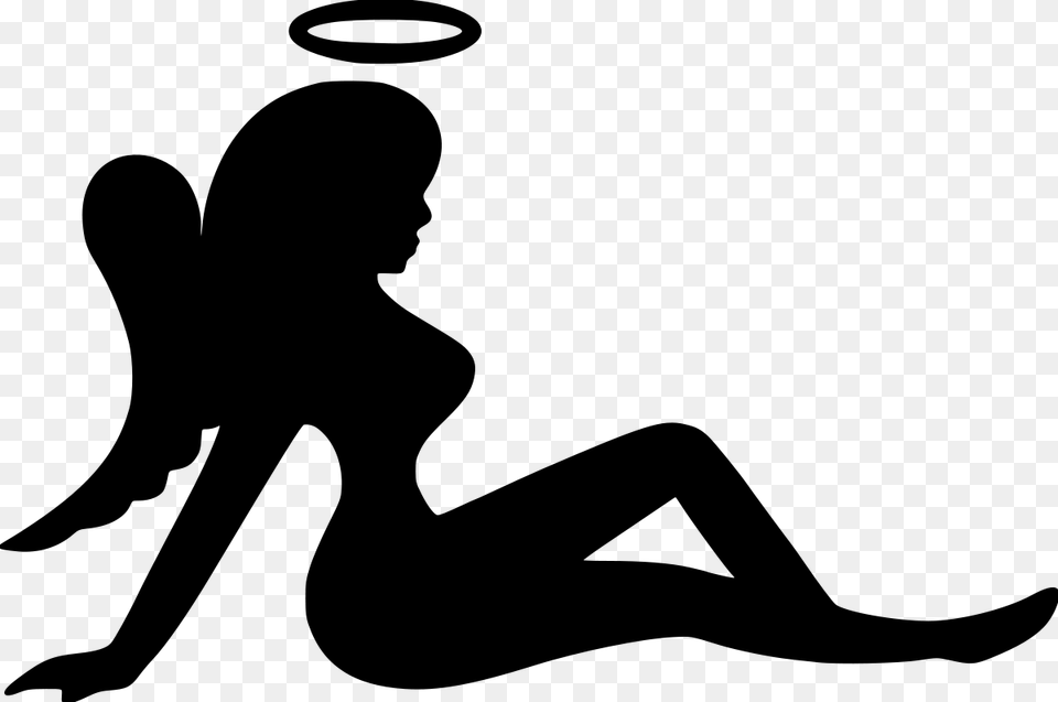 Angel Devil Mud Flap Girl, Gray Png Image