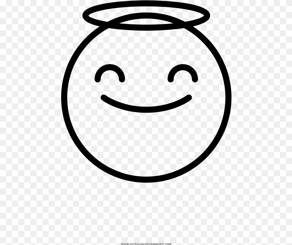 Angel Emoji Coloring, Gray Png Image
