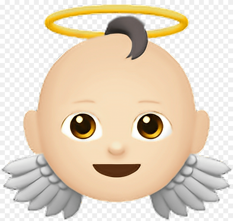 Angel Emoji Emoji Iphone Iphoneemoji Angel Emotico Baby Angel Emoji, Toy, Doll Free Transparent Png