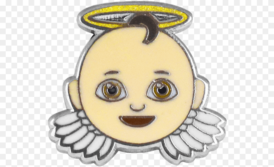 Angel Emoji Pin Emoji, Toy, Badge, Logo, Symbol Free Transparent Png