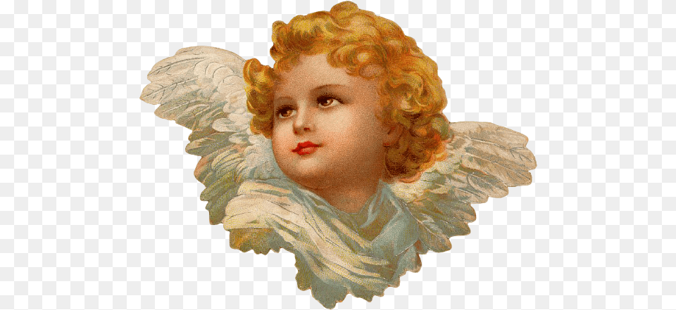 Angel Face Looking Left, Art, Painting, Baby, Person Free Png Download