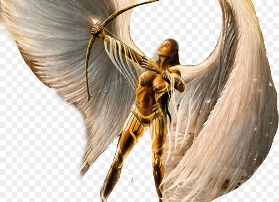 Angel Flecha Rebellion Guerra Picsart Freetoedit Archangel Female With Bow And Arrow Png Image