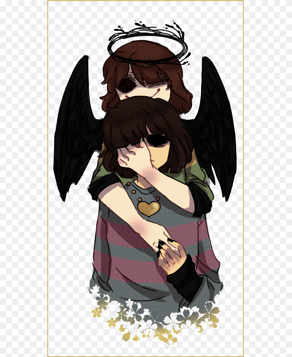 Angel Frisk And Devil Chara, Baby, Person, Book, Comics Free Png Download