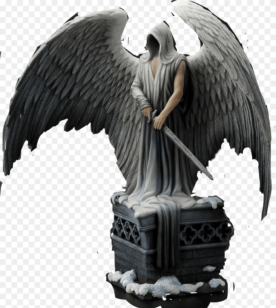 Angel Guardian Guardianangel Archangel Statue Guardian Angel Gothic Angel Statue, Sword, Weapon Free Png Download