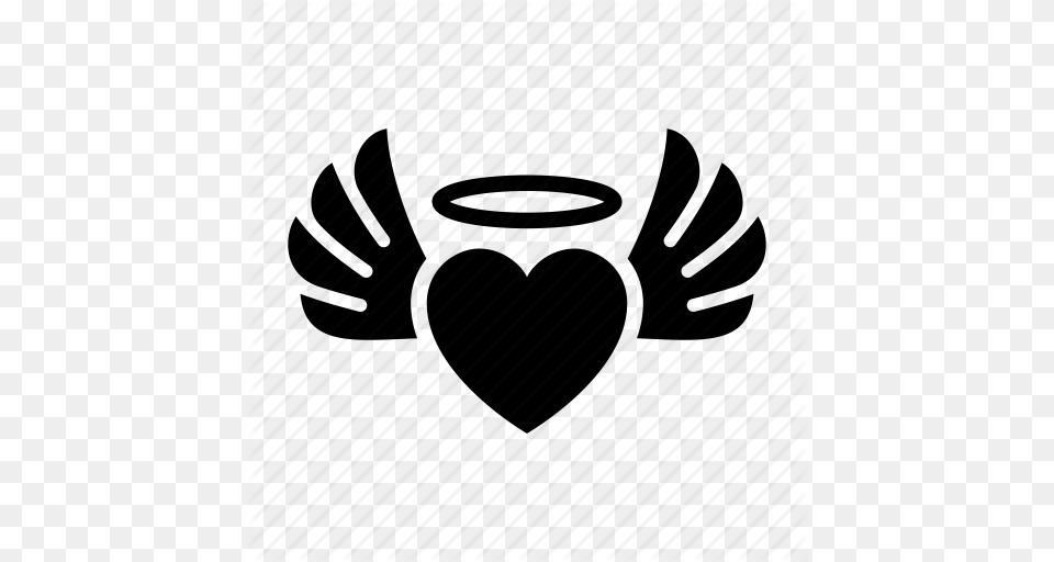 Angel Halo Heart Heaven Love Valentine Day Wings Icon, Jar, Clothing, Glove, Pottery Free Png Download