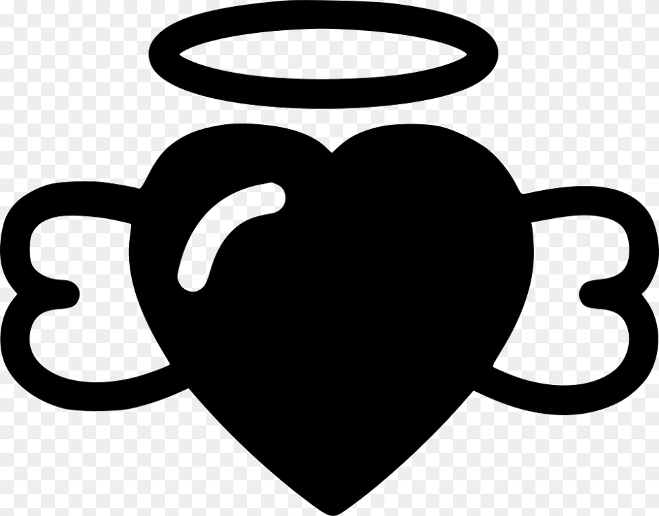 Angel Heart Emblem, Stencil, Silhouette Free Png Download