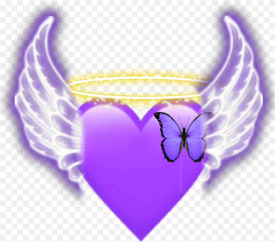 Angel Heart Wings For Photo Editing, Purple, Lighting, Light Png