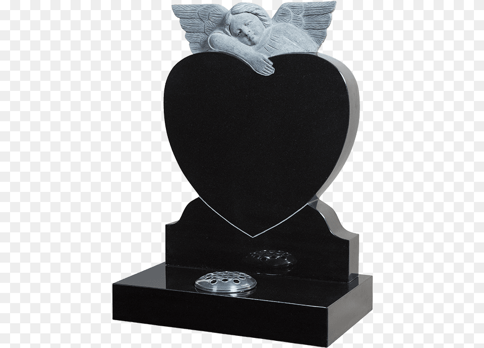 Angel Little Angels Heart Headstone With Angel, Gravestone, Tomb, Baby, Person Png