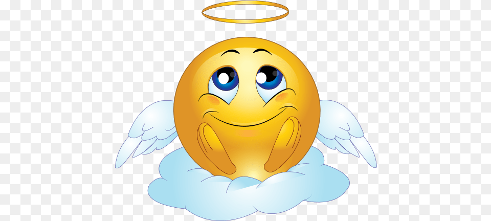 Angel Male Smiley Emoticon Smiley Thinking Love, Sphere, Face, Head, Person Free Png