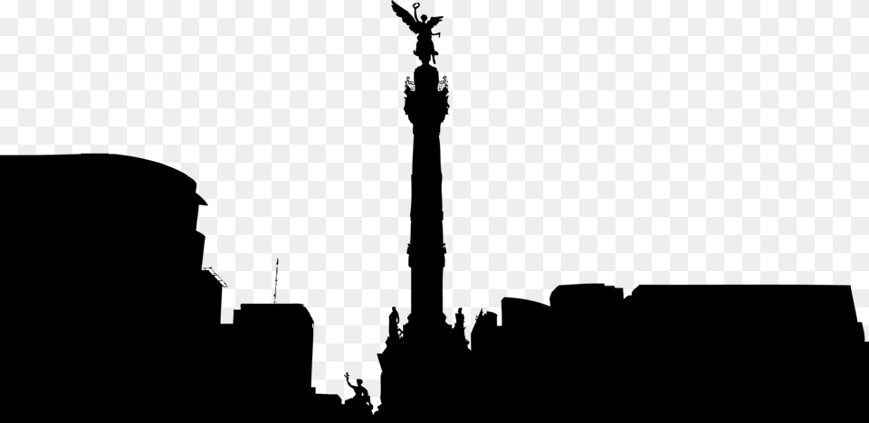 Angel Of Independence Paseo De La Reforma Skyline Drawing Computer, Lighting, Silhouette, City, Nature Png Image