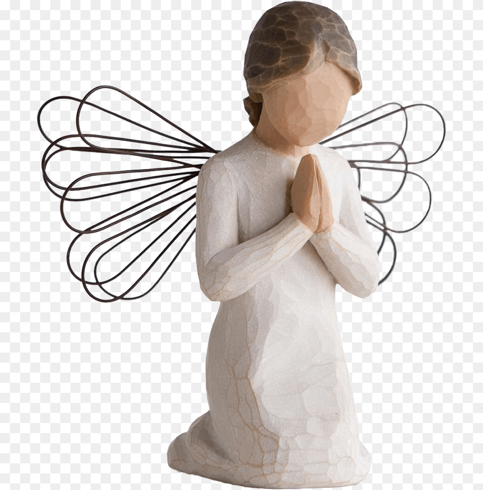 Angel Of Prayer Figurine Figurine, Adult, Female, Person, Woman Free Transparent Png