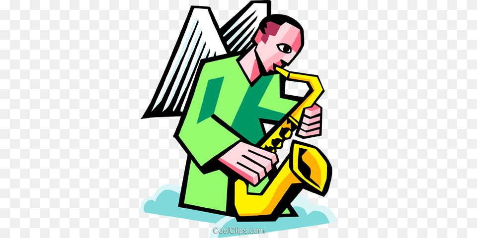 Angel Playing A Saxophone Royalty Vector Clip Art, Baby, Clothing, Coat, Person Png
