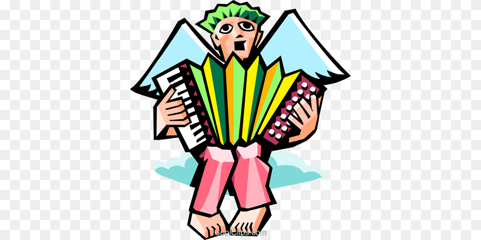Angel Playing Accordion Royalty Vector Clip Art Illustration, Baby, Face, Head, Person Free Transparent Png