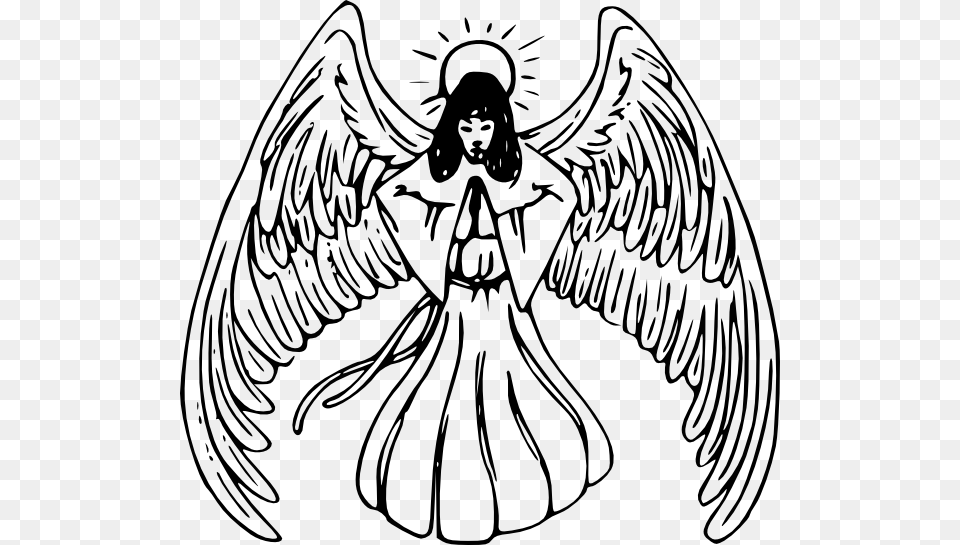 Angel Praying Cliparts, Gray Free Transparent Png