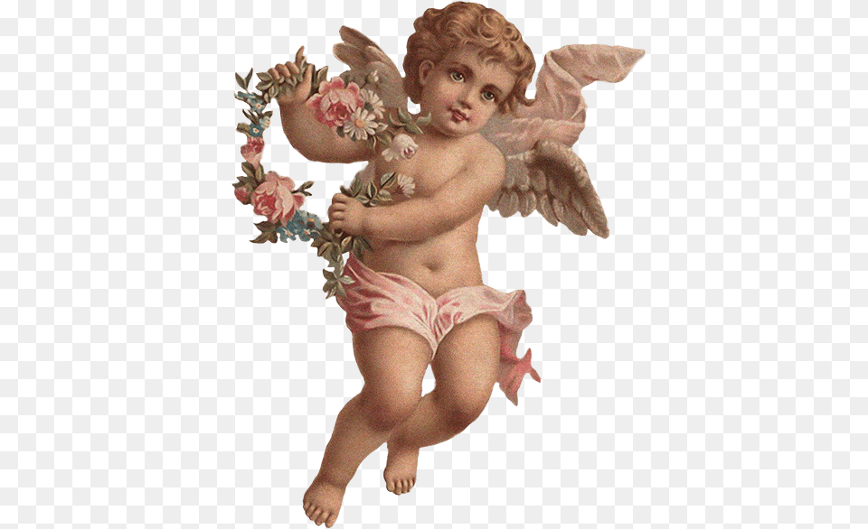 Angel Roses Angels Aesthetic Victorian Angels, Baby, Person, Cupid Png Image