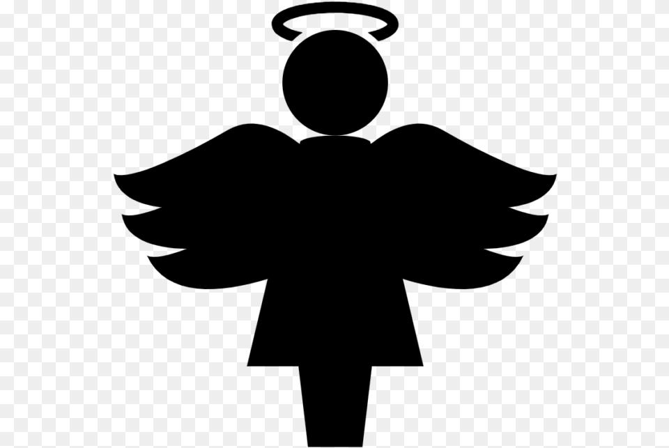 Angel Silhouette, Gray Free Transparent Png