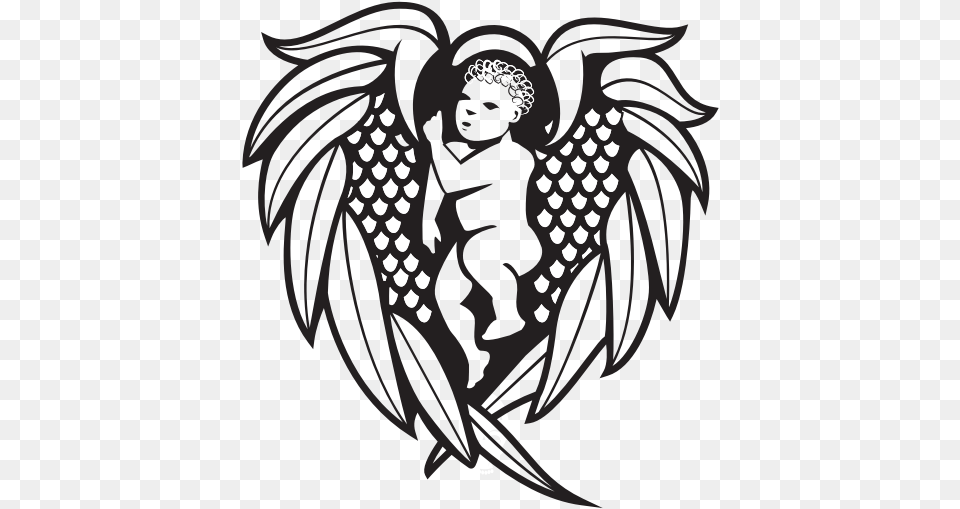 Angel Silhouette Cut File Angel Art Vector, Emblem, Symbol, Baby, Person Free Transparent Png
