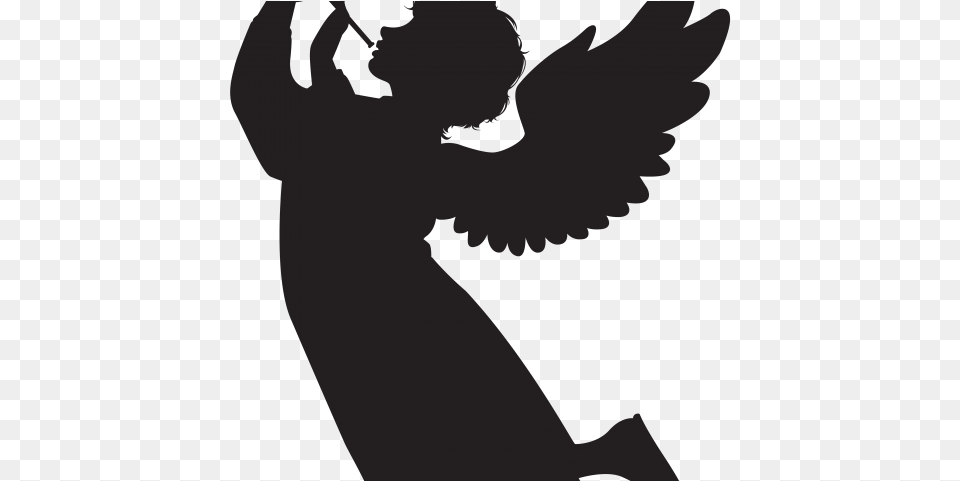 Angel Silhouette Images Angel With Horns, Person, Stencil, Face, Head Free Png