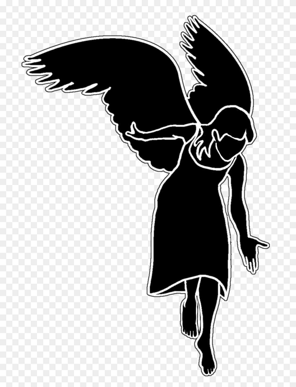 Angel Silhouettes, Stencil, Silhouette, Person Png Image