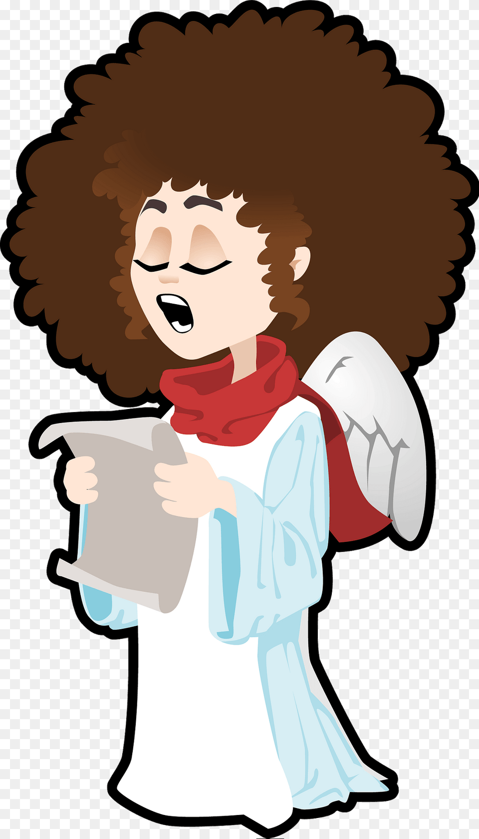 Angel Sings Christmas Song Clipart, Baby, Person, Face, Head Png