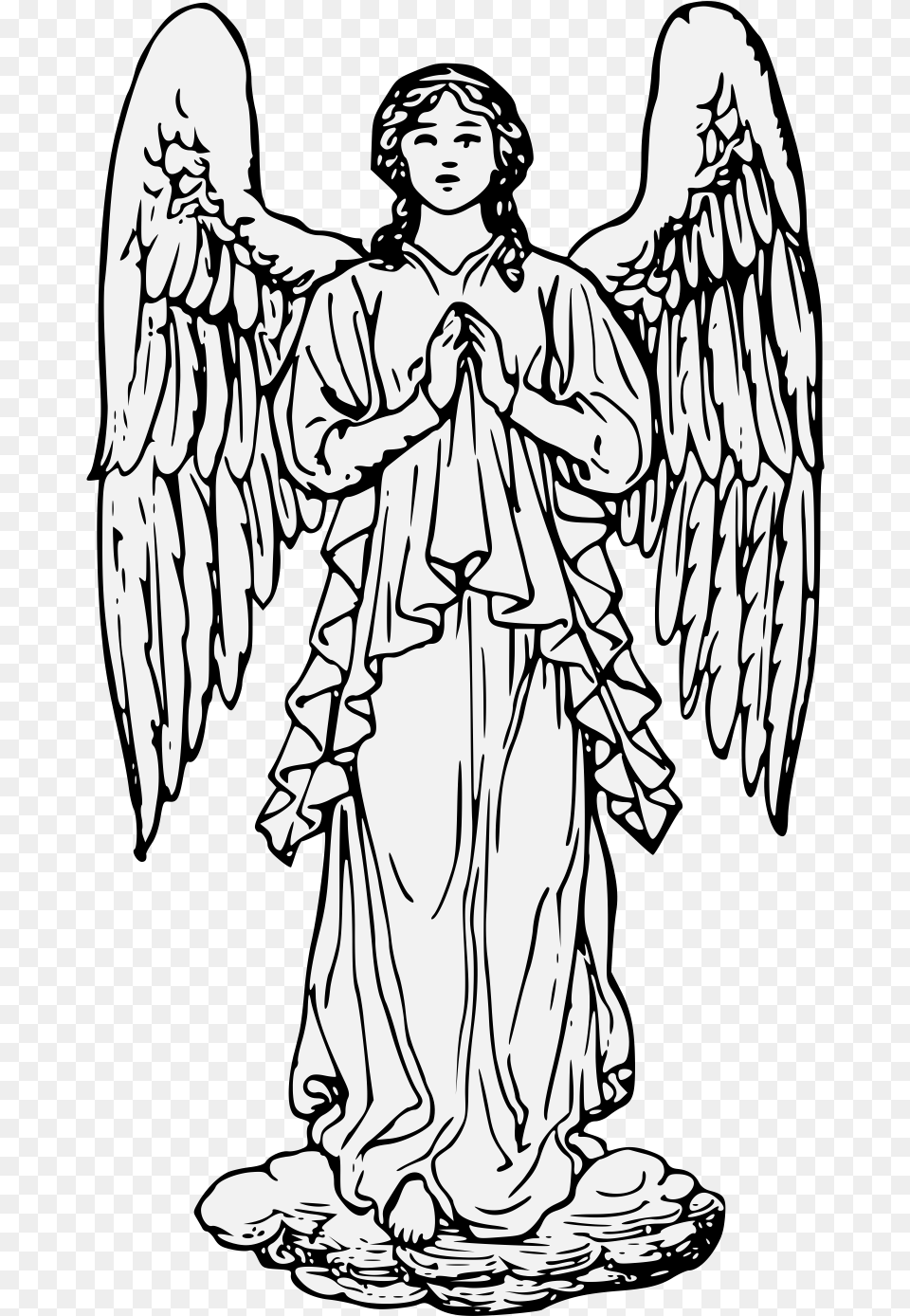 Angel Statant Upon A Cloud Illustration, Adult, Bride, Female, Person Png