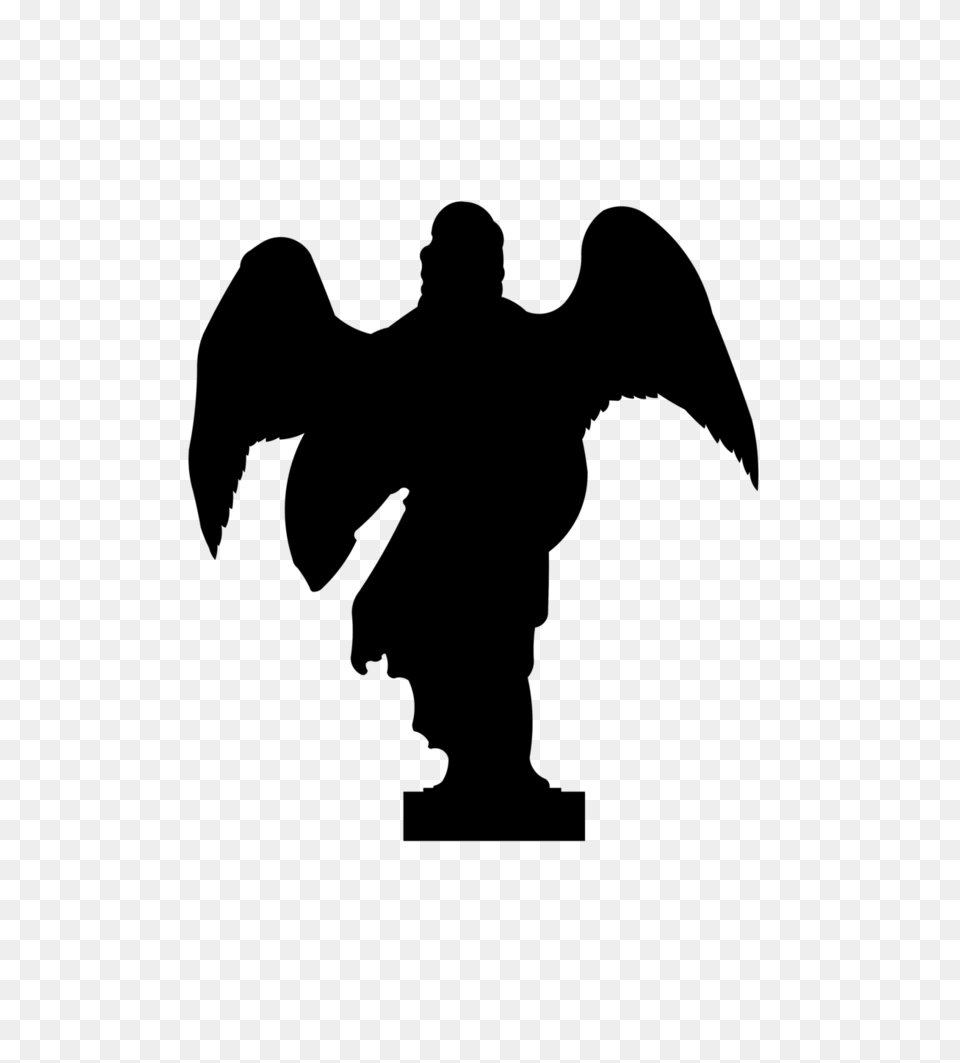 Angel Statue, Gray Png Image